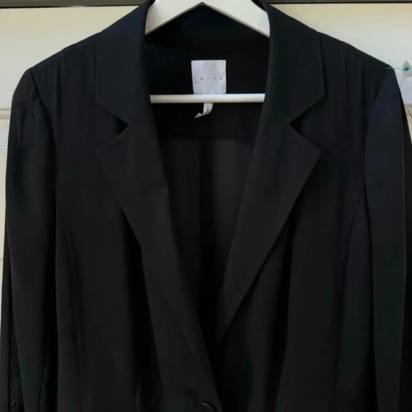 Leith Silk Sheer Long Single Button Blazer with Shoulder Pads Women’s size Small - Picture 2 of 14